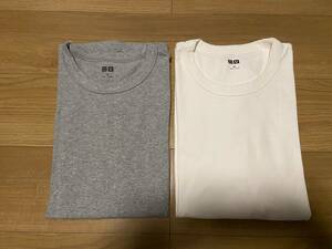 UNIQLO　クルーネック　Tシャツ　２枚　セット　グレー ホワイト