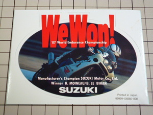 正規品 SUZUKI WeWon! '87 World Endurance Championship ステッカー 当時物 です(98×70ｍｍ) スズキ GSX-R750
