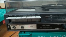 COQ438 COLUMBIA GL-K3A FM/AM AIR-CHECK AUDIO SYSTEM カセット/チューナー ターンテーブル コロムビア 通電OK 動作未確認 現状品 JUNK_画像2