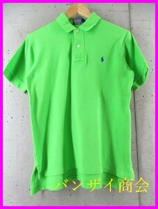 【送料300円可】014c32◆良品です◆Ralph Lauren ラルフローレン 半袖ポロシャツ M/グリーン系/ジャケット/ゴルフ/トラッド/アメカジ