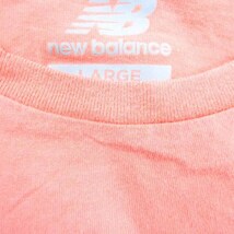 ニューバランス 半袖Tシャツ ビッグロゴT ラウンドネック 丸首 トップス スポーツ コットン100% レディース Lサイズ オレンジ NEW BALANCE_画像3