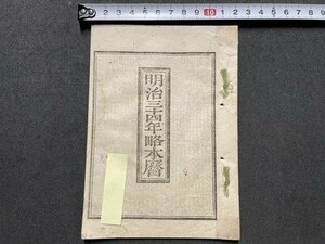 ｓ▼▼　明治期　明治三十四年略本暦　神宮司庁　暦　書き込み有　七曜表　日読み　古書　資料　当時物　　/ E8②