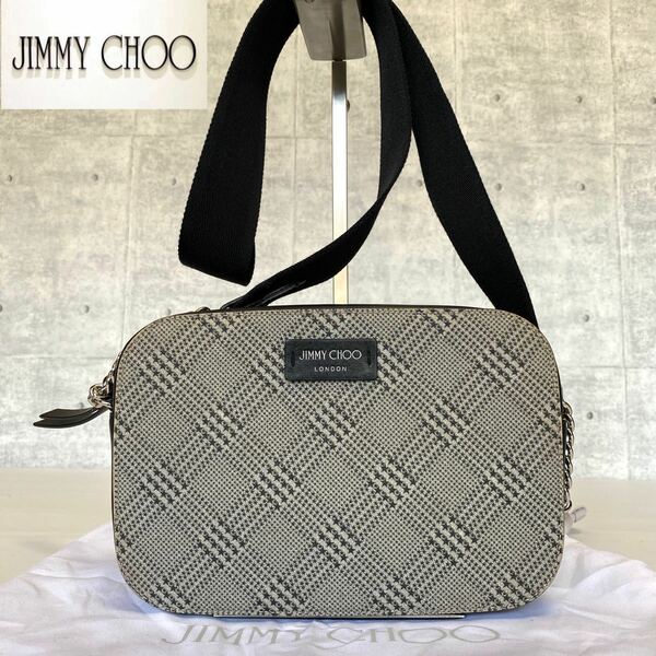 極美品 JIMMY CHOO ジミーチュウ ラフィア ストロー カゴ ハンドバッグ トートバッグ ショルダーバッグ スタースタッズ ラフィア