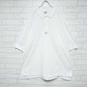 ナイキ NIKE 90s 銀タグ 白タグ センターロゴ 刺繍ポロシャツ 4XL