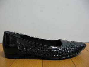  beautiful goods prompt decision Reagal REGAL ballet shoes 23cm Flat / low heel knitting enamel black 