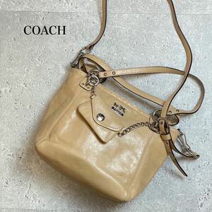 1000 jpy start [346] Coach COACH Mini pouch coin case attaching 2way handbag shoulder diagonal .. shoulder .. leather original leather horse car Logo 