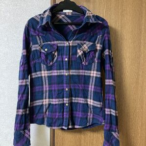 チェックシャツM