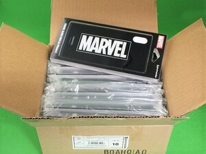 Y08◆【即決】MARVEL iPhone X対応スクエアガラスケース《MV-131B　ロゴ・ブラック》「1BOX（10個入り）」★グルマンディーズ