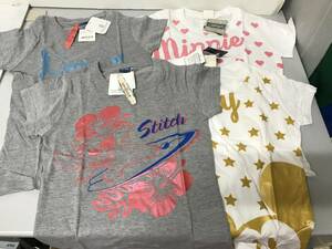 レディース　キラキラプリントTシャツ　Disney　　ミッキー　ミニー　スティッチ　フリーサイズ　4枚セット