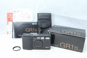  original box attaching beautiful goods *RICOH GR1s DATE Black Ricoh film camera original box accessory great number! collector goods 