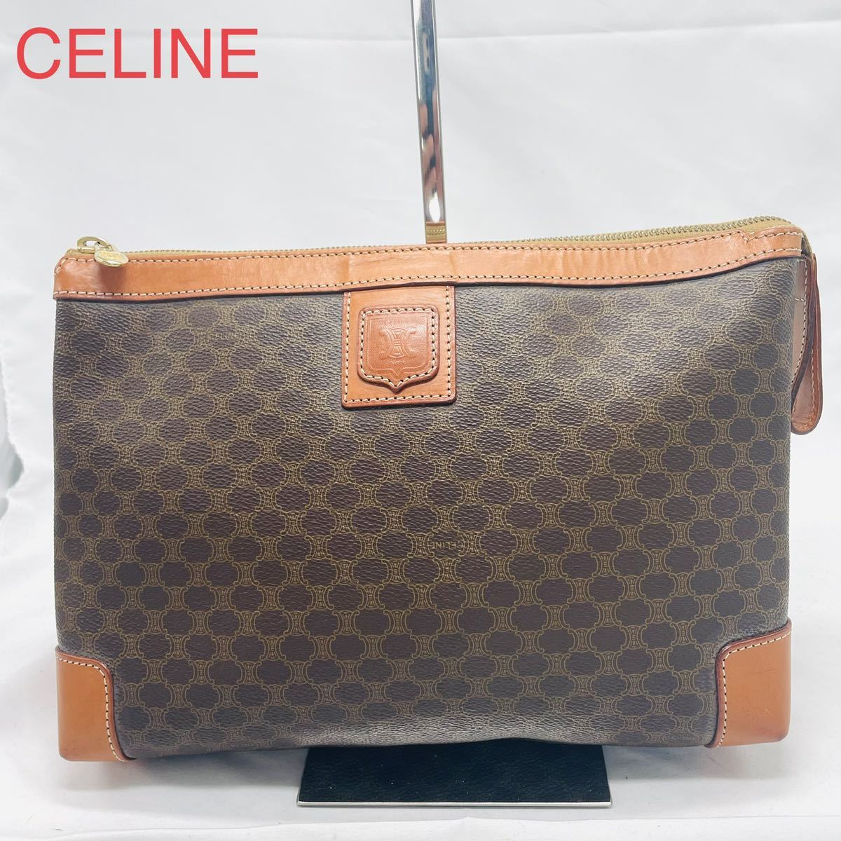 傷汚れアリ】CELINE セリーヌ レザー クラッチバッグ ドキュメント