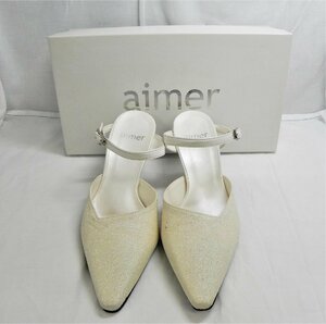 #emeAIMER lame entering pumps heel S size wedding! party also!! [ used ] *