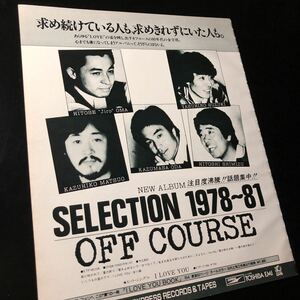 0407-1 レア切り抜き　オフコース　広告　1981年　小田和正 / 裏面　五十嵐浩晃