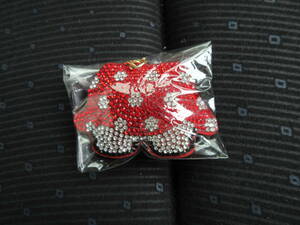 * Disney minnie skirt pattern Kirakira key holder rhinestone beads key chain Minnie Mouse * new goods unopened 