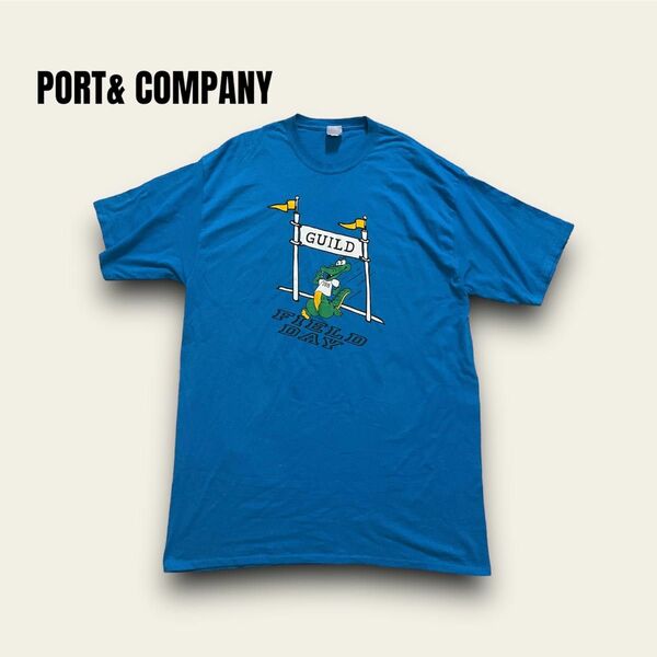 【古着】PORT&COMPANY デザインTシャツ　ゆるだぼ　ビッグサイズ
