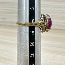18K リング 紫色石 1個 カラーストーン パープル 総重量3.6g 18号 指輪 アクセサリー ジュエリー【13366_画像8