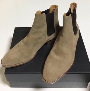 SAINT LAURENT PARIS Chelsea со вставкой из резинки ботинки новый товар 44 BEIGE солнечный rolan Париж Wyatt Chelsea Bootswai at sidegoa замша 