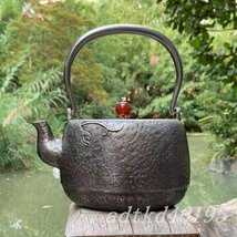 高品質 砂鉄 鉄壺 コーティングなし 手作り鉄 やかんを沸かす お茶の道具 1.5L_画像2