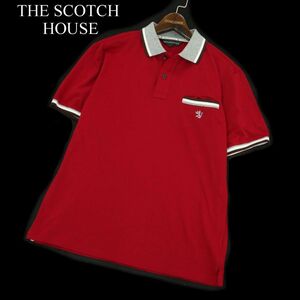 THE SCOTCH HOUSE スコッチハウス 春夏 ロゴ刺繍★ 半袖 鹿の子 ポロシャツ Sz.L　メンズ　A3T05993_5#A