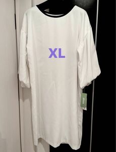 【期間限定】Dinos XL バルーン袖ワンピース　白　タグ付き新品