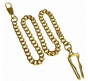 Art hand Auction Special price!! Pocket watch chain (with hook metal fittings) Length approx. 36 cm [Color: Gold]/, hand craft, handicraft, beadwork, metal parts