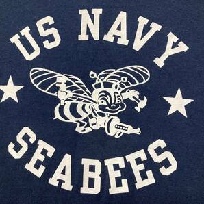 ★美中古 US NAVY SEABEES シービーズ Tシャツ L ネイビー フルーツオブザルーム 海軍 ミリタリー OLD オールド ビンテージ USAの画像5