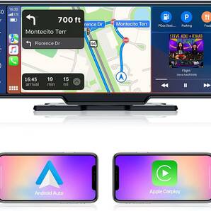 CarPlay Android Auto対応車載モニター ドライブレコーダー 機能付き ポータブルカーナビ オーディオ一体型ナビ ミラーリング YouTubeの画像1