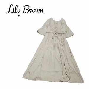 Lily Brown リリーブラウン ピンタックスリーブワンピース