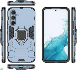 ブルー 車載 ホルダー リング PCバック ＋ TPU 画面レンズ保護 米軍MIL規格取得 SC-53D SCG21 Galaxy A54 5G ギャラクシー ケース カバー