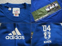 アディダス製　KIRIN×adidas　サッカー日本代表コース 「勝ちT」 円陣組む　青色　サイズ L　懸賞当選品【2004年】 JFA公認　L-02　非売品_画像5