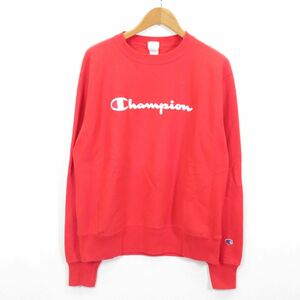 Champion リバースウィーブ クルーネック スウェットシャツ トレーナー ロゴ刺繍 sizeM/チャンピオン USA 古着　0502