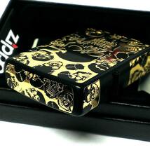 ZIPPO ライター 5面スカル ジッポ マットブラック 骸骨 かっこいい 銀差し 逆エッチング シルバー ガイコツ 渋い 黒 5面加工 ドクロ_画像6