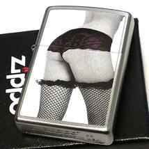 ZIPPO ライター Monochrome Hip セクシー レディ 女性 モノクロ ジッポ シルバー サテンクローム仕上げ 美しい メンズ レディース_画像1