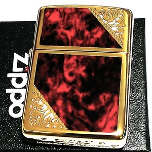 ZIPPO アーマー ライター ジッポ ベネチアン レッド クラシック アラベスク 両面加工 マーブル柄 金タンク かっこいい メンズ ギフト