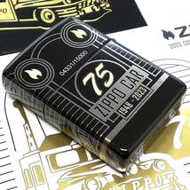 ZIPPO ライター ジッポカー75周年記念 アジア限定 アーマー ジッポ クリスタル ブラック 記念ボトムスタンプ 金タンク シリアルNO刻印_画像3