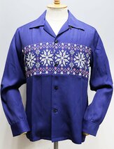 The Groovin High (グルービンハイ) 1940s Town Craft Style Rayon Shirts “Snow Pattern” / レーヨンシャツ 未使用品 ネイビー size M_画像1