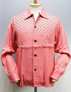 The Groovin High (グルービンハイ) 1950s Atomic Vintage Style Shirt / アトミック レーヨンオープンシャツ 未使用品 PNK size M