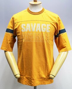 Deluxeware (デラックスウエア) URES-05...SAVAGE99 / 6分袖フットボールTシャツ 未使用品 イエロー size L