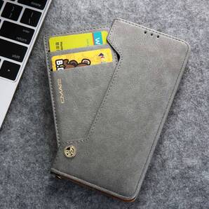 iPhone 11 Pro レザーケース アイフォン11 プロ ケース 5.8インチ 手帳型 カード収納 グレー