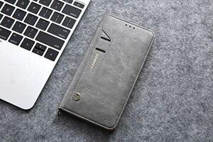 iPhone 14 pro max leather case iPhone 14 Pro Max case 6.7 -inch iPhone14 pro max cover notebook type card storage Q1 gray 
