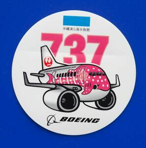 JAL JTA × 沖縄美ら海水族館 × BOEING ジンベエジェット 2号機 シール ステッカー 日本航空 桜 ボーイング 737 ※即決価格設定あり 