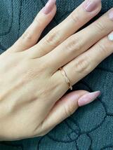 （R005P）18号　ピンクゴールド　ツイストリング　可愛い繊細で細身の指輪　爪留め　指輪　スワロフスキー製クリスタル使用_画像4