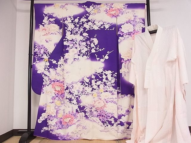本物保証】【本物保証】豪華振袖 長襦袢(無双仕立て)・袋帯 3点セット