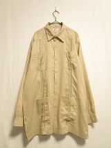 (希少◎)1990's YMLA linen fabric L/S cuban shirt ビンテージリネン キューバシャツ コムデギャルソンオム コモリ_画像1