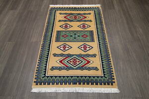 新品　SALE　高級ラグ　パキスタン手織り絨毯　玄関マット　アクセントラグ　76x121cm　＃192
