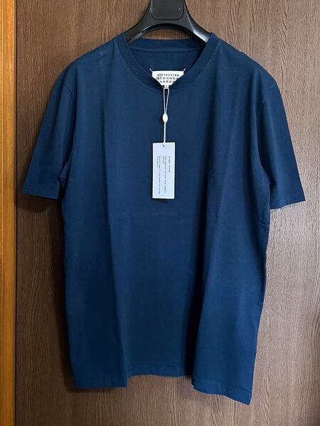 L新品 メゾンマルジェラ レギュラー オーガニックコットン Tシャツ 22AW L 50 Maison Margiela 1 10 メンズ 半袖 カットソー ダークブルー