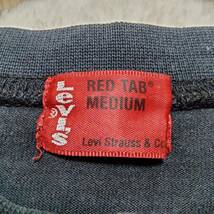 Levi's リーバイス ロゴ Tシャツ カットソー トップス 長袖 無地 クルーネック ショート丈 コットン100％ ブラック サイズM sm96_画像6