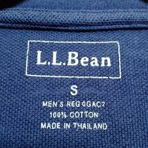 L.L.Bean エルエルビーン トップス ポロシャツ ボタン ポロネック 無地 半袖 メンズ サイズS ネイビーブルー SA135_画像5