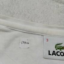 LACOSTE ラコステ Vネック カットソー トップス Tシャツ ワンポイントロゴ コットン100％ 長袖 ホワイト サイズ3 smm85_画像10