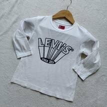 Levi's リーバイス トップス Tシャツ 無地 半袖 ロゴ ラウンドネック レディース サイズ110 ホワイト SO132_画像2
